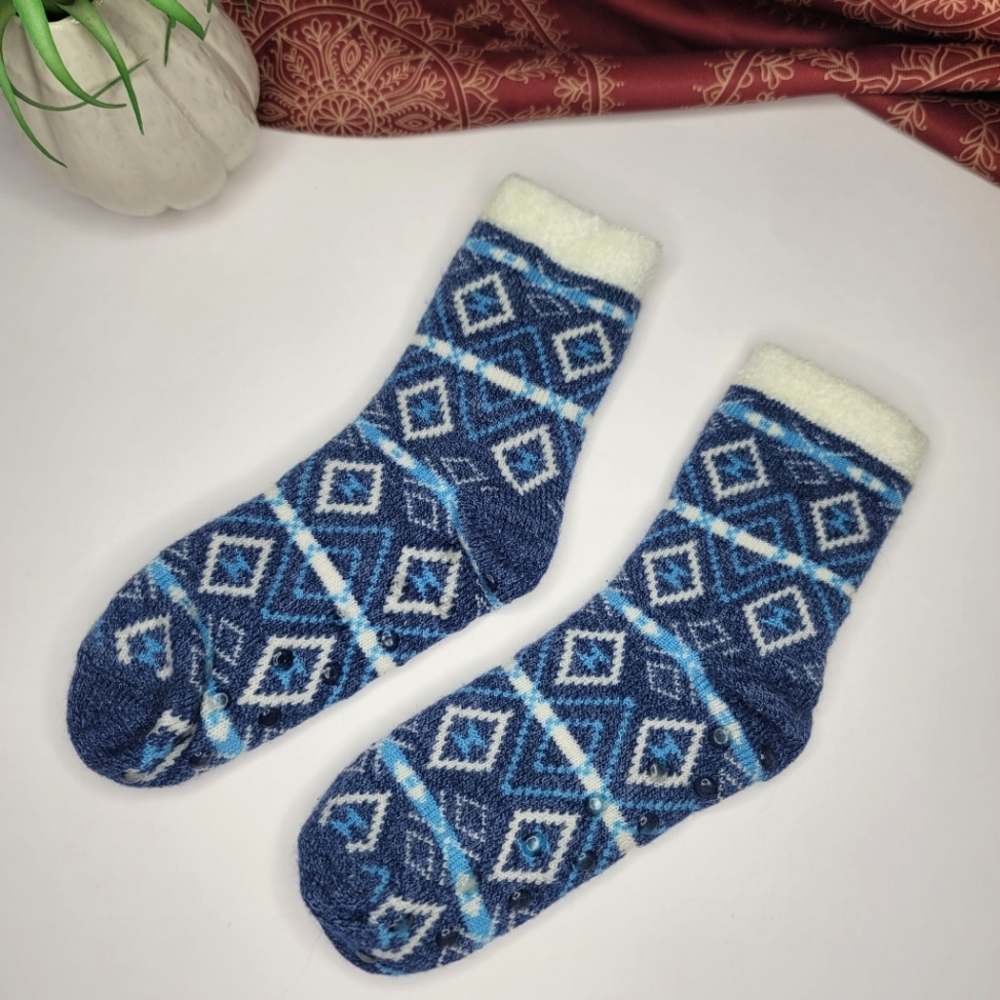 Fuzzy Blue Socks